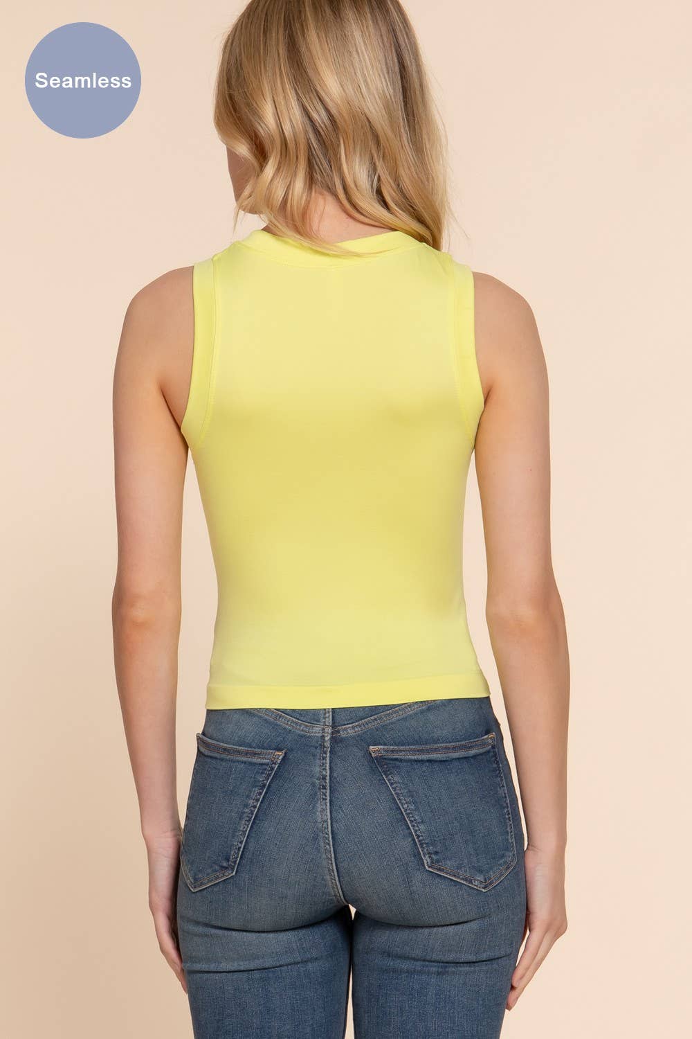 Crew Neck Seamless Tank Top: TOFFEE