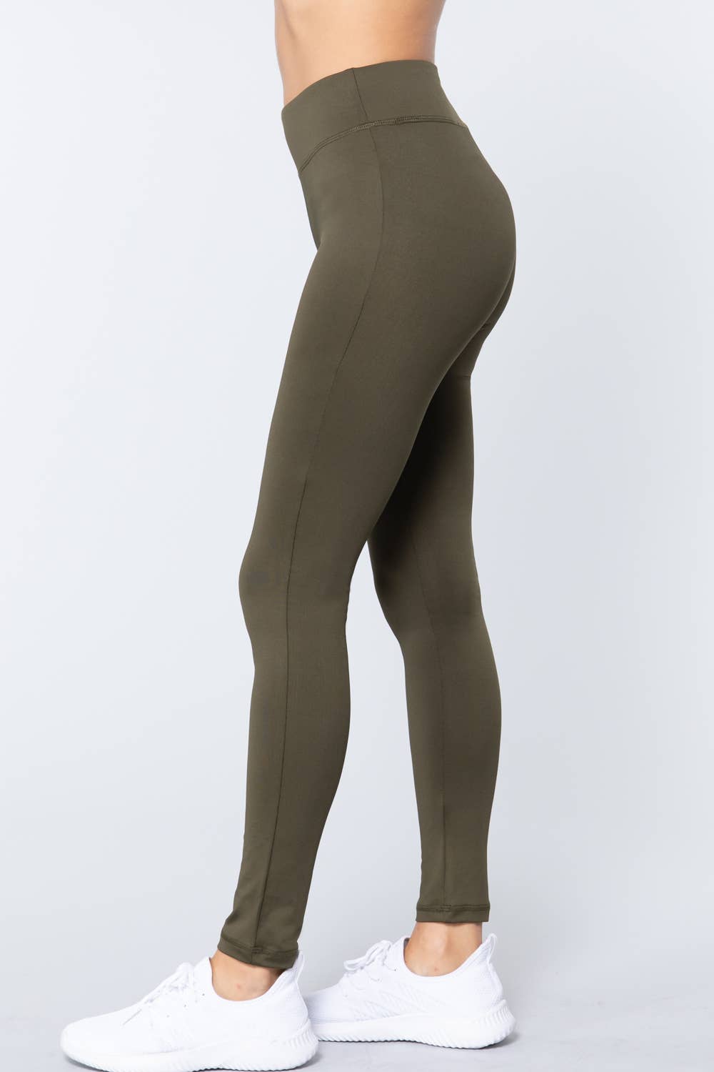 Workout Ankle Length Leggings: Light Khaki