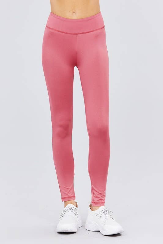 Workout Ankle Length Leggings: Light Khaki