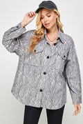 Oversized Gray Zebra Shacket