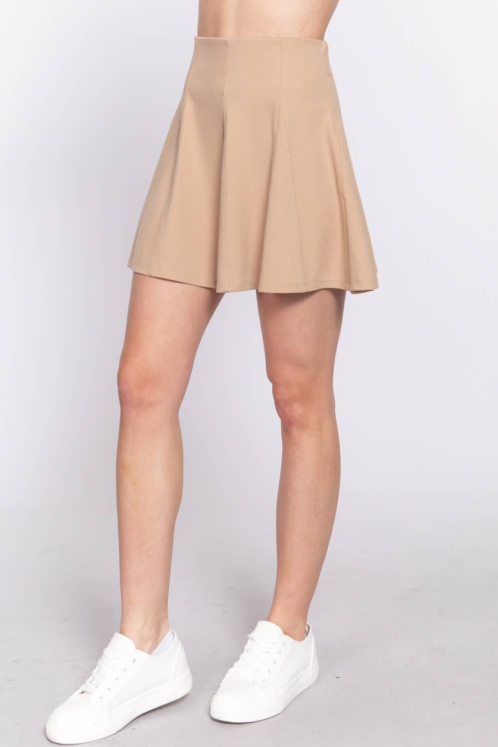 Ponte Mini Skater Skirt: Khaki