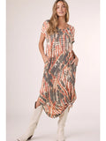 Tie Dye Maxi Jersey Dress with Pockets