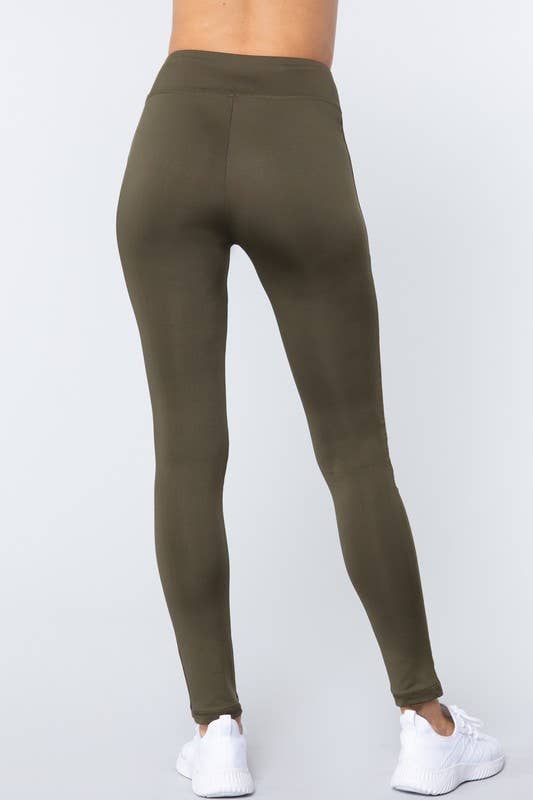 Workout Ankle Length Leggings: Light Khaki
