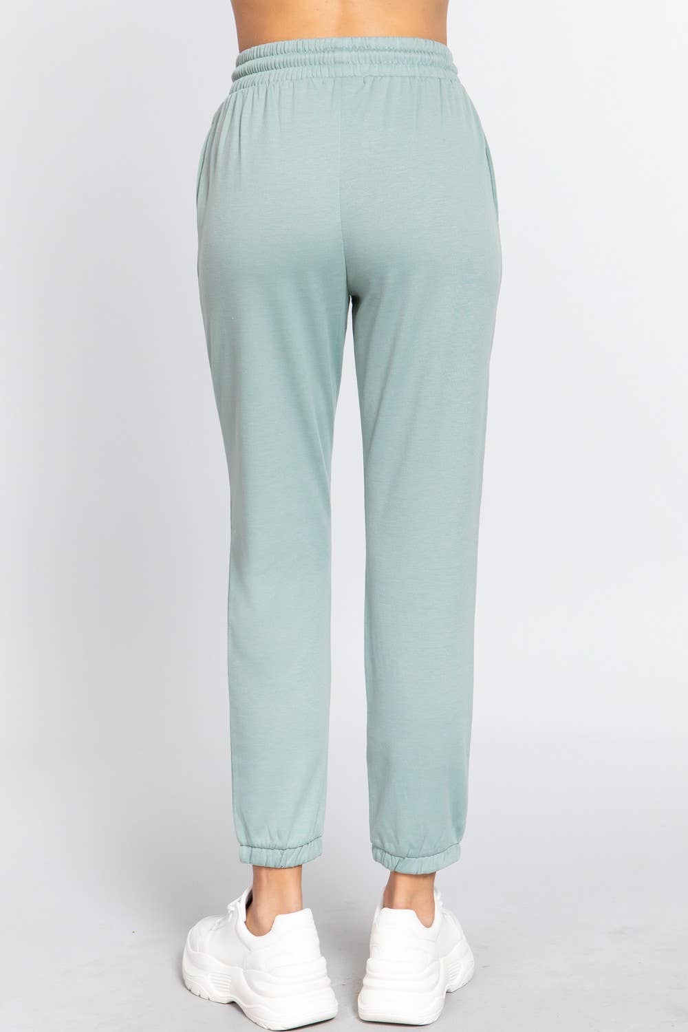 French Terry Fleece Long Jogger Pants: Natural