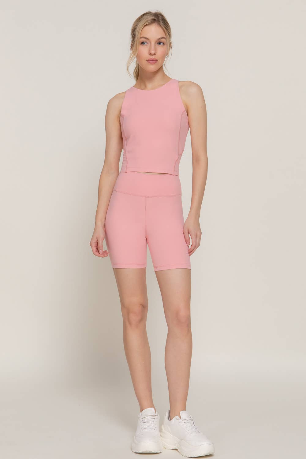 Halter Neck Workout Crop Top: Coffee