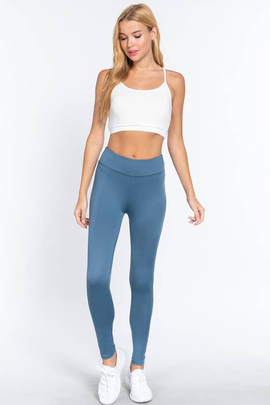 Workout Ankle Length Leggings: Light Khaki